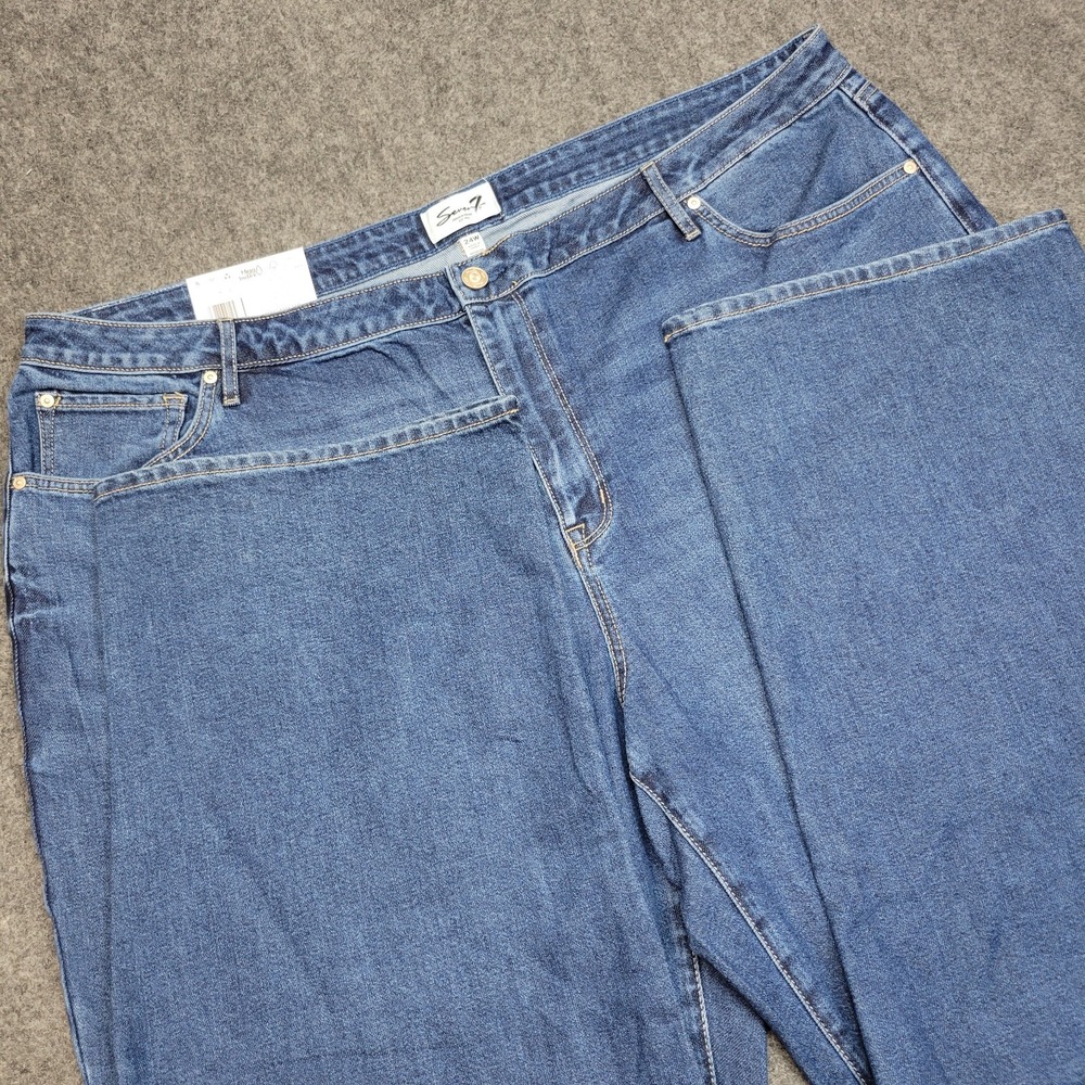 Seven7 Jeans Womens 24W Blue Denim Americana Festival Dark Wash Loose Straight